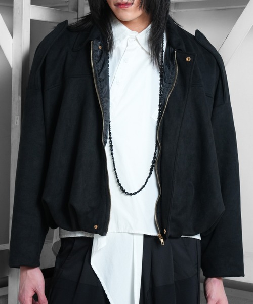 Ruze(ルゼ)の「Suede touch cropped balloon jacket /スエード タッチ クロップド バルーン ジャケット(ブルゾン・メンズ・ブラック・FREE)」の14枚目の写真