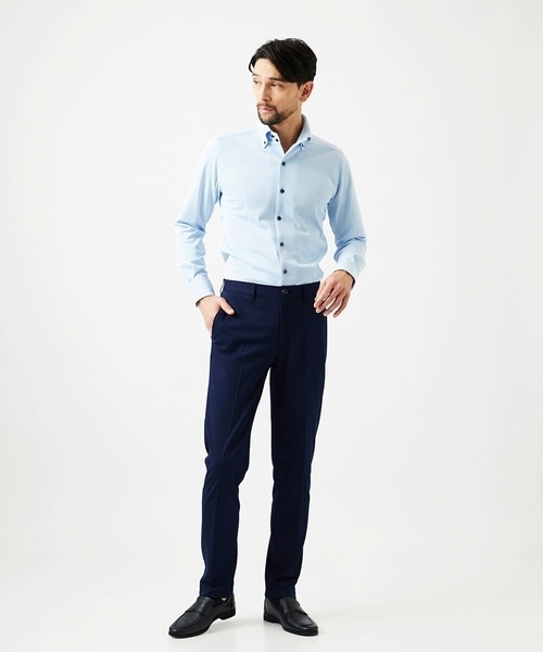 MICHEL KLEIN HOMME (ミッシェルクランオム)の「【セットアップ】メッシュテーラードスラックスパンツ(スラックス・メンズ・ブラック/ベージュ/ネイビー・MEDIUM/LARGE/X-LARGE)」の6枚目の写真