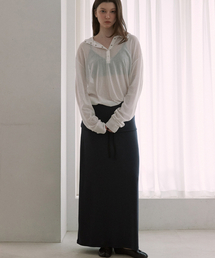 SIGREAT（シグレート）の「フォールディングウエストジャージロングスカート_ネイビー（スカート）」