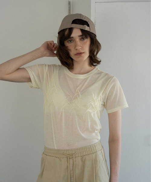 lawgy(ラウジー)の「handwritten like logo embroidery cap / ハンドリトゥンライクロゴエンブロイダリーキャップ(キャップ・レディース・グレイッシュベージュ/アイボリー/ネイビー・FREE)」の7枚目の写真
