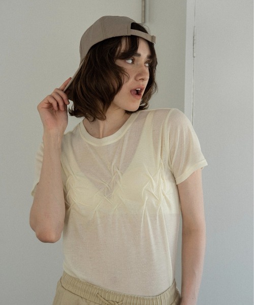 lawgy(ラウジー)の「handwritten like logo embroidery cap / ハンドリトゥンライクロゴエンブロイダリーキャップ(キャップ・レディース・グレイッシュベージュ/アイボリー/ネイビー・FREE)」の8枚目の写真