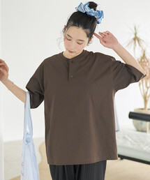 AIRDRY HIGH TECH YARN 7.7オンス ビックシルエット ヘンリーネックTシャツ/エアドライ ポリエステル Tシャツ/吸水速乾/遮熱