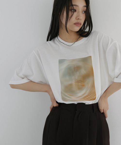 接触冷感・UVカット】マーブルフォトTシャツ（Tシャツ/カットソー