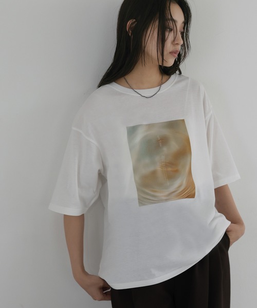 hellam(へラム)の「【接触冷感・UVカット】マーブルフォトTシャツ(Tシャツ/カットソー・レディース・ホワイト系2/ホワイト系1/ホワイト系3・FREE)」の17枚目の写真