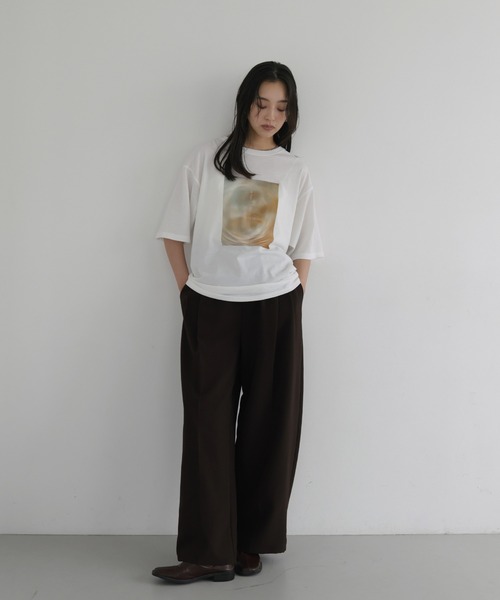 hellam(へラム)の「【接触冷感・UVカット】マーブルフォトTシャツ(Tシャツ/カットソー・レディース・ホワイト系2/ホワイト系1/ホワイト系3・FREE)」の18枚目の写真