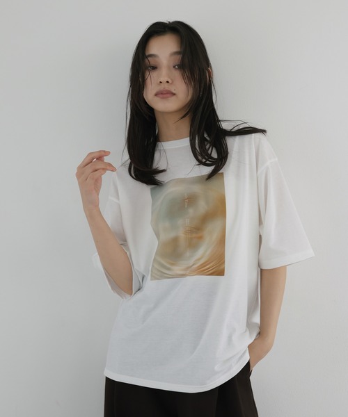 hellam(へラム)の「【接触冷感・UVカット】マーブルフォトTシャツ(Tシャツ/カットソー・レディース・ホワイト系2/ホワイト系1/ホワイト系3・FREE)」の19枚目の写真