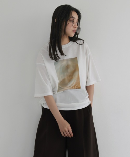 hellam(へラム)の「【接触冷感・UVカット】マーブルフォトTシャツ(Tシャツ/カットソー・レディース・ホワイト系2/ホワイト系1/ホワイト系3・FREE)」の20枚目の写真