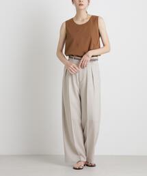 メランジドライ 2タックワイドパンツ(セットアップ可)