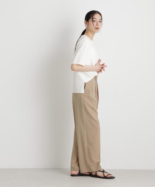 【グレージュ】【セットアップ対応】T/R フランス綾 2タック ワイドパンツ スタイルデリ STYLE DELI 中厚地2タックワイドパンツ （グレージュ