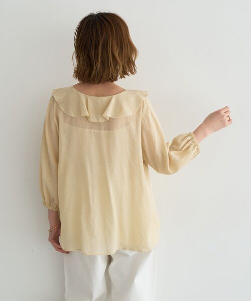 YECCA VECCA(イェッカヴェッカ)の「ラッフルリボンシアーブラウス(シャツ/ブラウス・レディース・ブラック/イエロー/オフホワイト・FREE)」の15枚目の写真