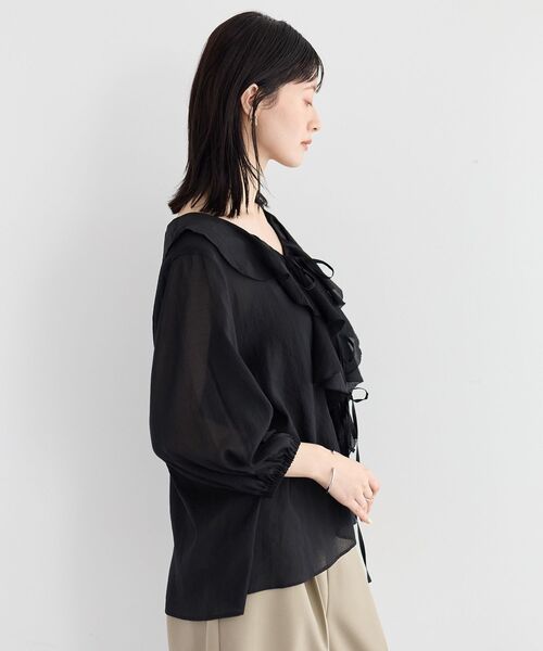 YECCA VECCA(イェッカヴェッカ)の「ラッフルリボンシアーブラウス(シャツ/ブラウス・レディース・ブラック/イエロー/オフホワイト・FREE)」の22枚目の写真
