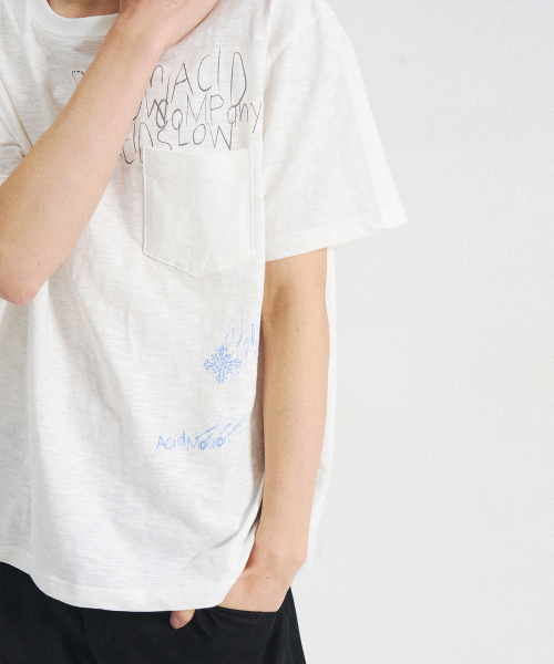SLOWACID（スローアシッド）の「ポケットノートスラブ半袖Tシャツ[ホワイト]（Tシャツ/カットソー・レディース・その他・SMALL/MEDIUM/LARGE/X-LARGE）」の2枚目の写真