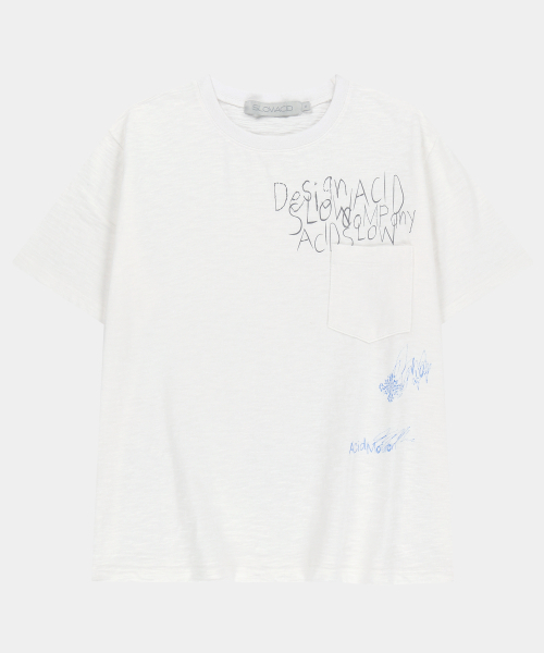 SLOWACID（スローアシッド）の「ポケットノートスラブ半袖Tシャツ[ホワイト]（Tシャツ/カットソー・レディース・その他・SMALL/MEDIUM/LARGE/X-LARGE）」の6枚目の写真