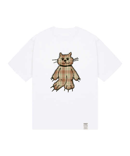 GRAVER（グレーバー）の「[ユニセックス]チェックキャットTシャツ_4カラー（Tシャツ/カットソー・レディース・ホワイト/ライトグレー/ブラック/ネイビー・SMALL/MEDIUM/LARGE）」の8枚目の写真