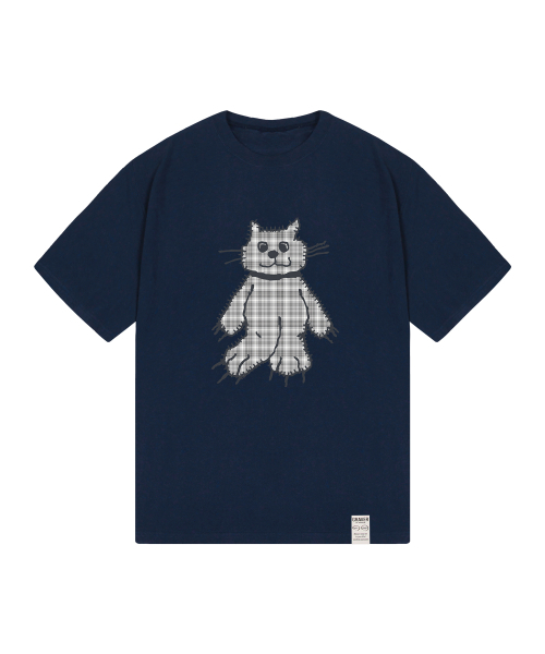 GRAVER（グレーバー）の「[ユニセックス]チェックキャットTシャツ_4カラー（Tシャツ/カットソー・レディース・ホワイト/ライトグレー/ブラック/ネイビー・SMALL/MEDIUM/LARGE）」の9枚目の写真