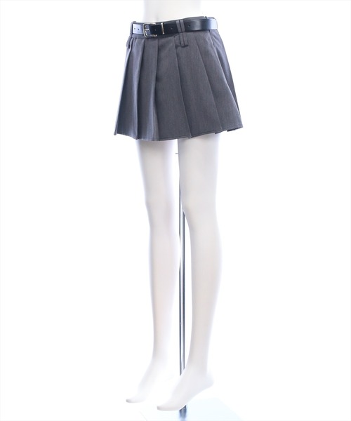 clear（クリア）の「ベルト付きプリーツミニスカート［骨格ウェーブ/カジュアル/春夏］（スカート・レディース・グレー/ブラック・M/S）」の10枚目の写真