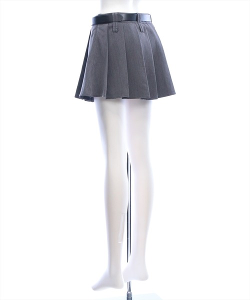 clear（クリア）の「ベルト付きプリーツミニスカート［骨格ウェーブ/カジュアル/春夏］（スカート・レディース・グレー/ブラック・M/S）」の12枚目の写真