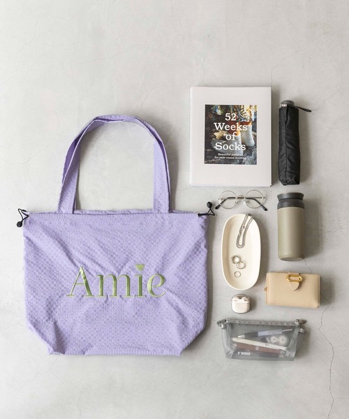 welleg(ウェレッグ)の「巾着 ロゴ刺繍 トートバッグ(トートバッグ・レディース・グリーン/パープル/ブラック/アイボリー/グレー・フリー)」の5枚目の写真