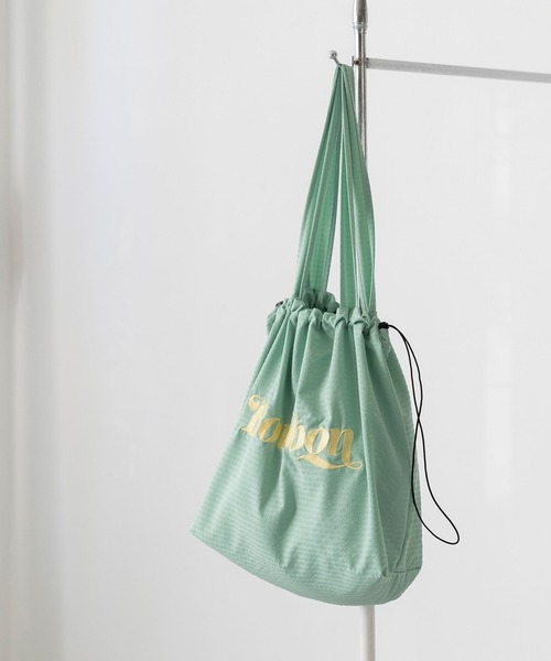 welleg(ウェレッグ)の「巾着 ロゴ刺繍 トートバッグ(トートバッグ・レディース・グリーン/パープル/ブラック/アイボリー/グレー・フリー)」の22枚目の写真