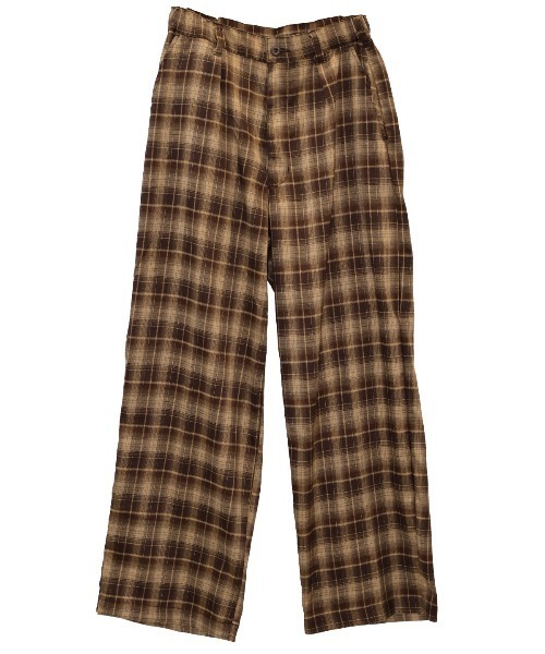 LUXSTYLE(ラグスタイル)の「ストライプ&チェックワイドパンツ(スラックス・メンズ・ブラウン/ブラック・L/M)」の18枚目の写真