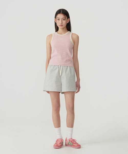 COVERNAT WOMAN(カバーナットウーマン)の「ウーマンストライプリンガースリーブレスピンク(Tシャツ/カットソー・レディース・その他・WS/WM)」の4枚目の写真