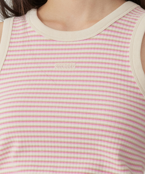 COVERNAT WOMAN(カバーナットウーマン)の「ウーマンストライプリンガースリーブレスピンク(Tシャツ/カットソー・レディース・その他・WS/WM)」の7枚目の写真