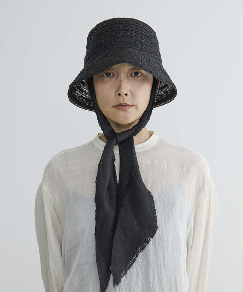 La Maison de Lyllis(メゾンドリリス)の「La Maison de Lyllis/ラ メゾン ド リリス CLOCHE SCARF / 2261029 / クロッシェ ハット スカーフ(ハット・レディース・ホワイト/ブラック・ONE SIZE)」の4枚目の写真