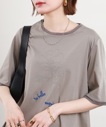 BRODIAEA ボールチェーン花柄半袖Tシャツ