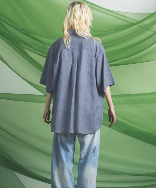 MAISON SPECIAL(メゾンスペシャル)の「《UNISEX》Triacetate Prime-Over Short Sleeve Shirt/トリアセテートプライムオーバーショートスリーブシャツ【MAISON SPECIAL/メゾンスペシャル】(シャツ/ブラウス・メンズ・チャコールグレー/ブルー/ブラック/グレイッシュベージュ・0/1/2)」の14枚目の写真