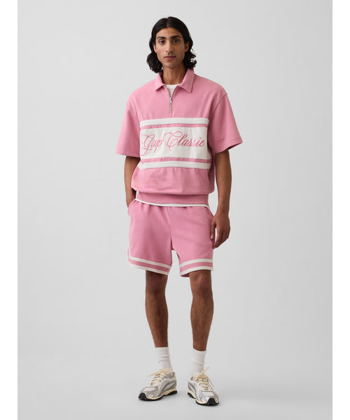 GAP(ギャップ)の「ヴィンテージソフト リラックスフィット ストライプ スウェットショートパンツ(スウェットパンツ・メンズ・オフホワイト/ネイビー/ピンク/グリーン・M/S/XL/L/XS)」の5枚目の写真