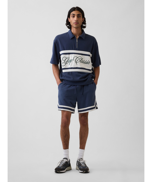 GAP(ギャップ)の「ヴィンテージソフト リラックスフィット ストライプ スウェットショートパンツ(スウェットパンツ・メンズ・オフホワイト/ネイビー/ピンク/グリーン・M/S/XL/L/XS)」の7枚目の写真