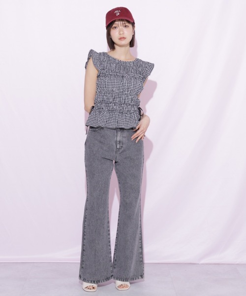 JILL by JILL STUART(ジルバイジルスチュアート)の「ピコレースセミフレアデニムパンツ(デニムパンツ・レディース・ブルー/グレー・MEDIUM/SMALL)」の8枚目の写真