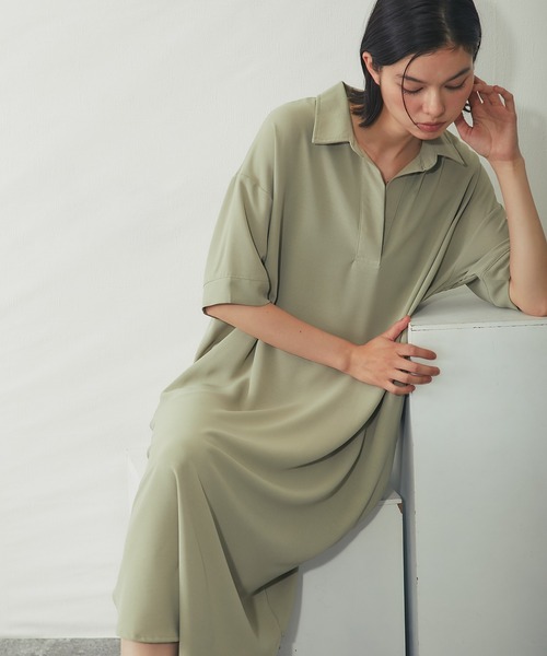 SMILE ORCHID(スマイルオーキッド)の「【接触冷感】プルオーバーロングワンピース(ワンピース・レディース・ブラック/グレイッシュベージュ/カーキ・FREE)」の15枚目の写真