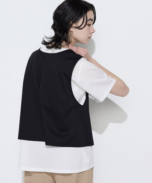 COMME CA(コムサ)の「スーピマコットンポンチセットTシャツ(Tシャツ/カットソー・レディース・チャコール/ブラック・11号/9号)」の8枚目の写真