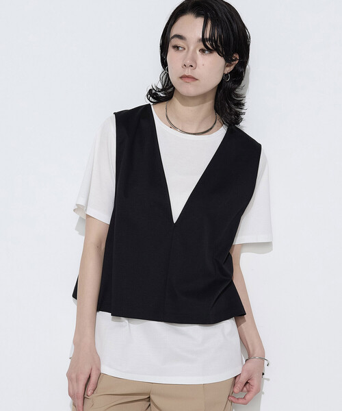 COMME CA(コムサ)の「スーピマコットンポンチセットTシャツ(Tシャツ/カットソー・レディース・チャコール/ブラック・11号/9号)」の10枚目の写真