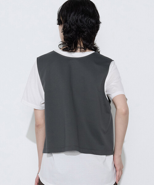 COMME CA(コムサ)の「スーピマコットンポンチセットTシャツ(Tシャツ/カットソー・レディース・チャコール/ブラック・11号/9号)」の15枚目の写真