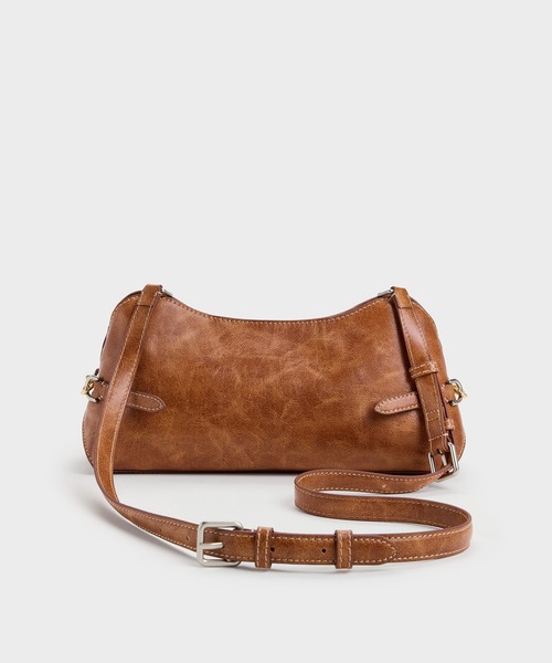 CHARLES & KEITH(チャールズ & キース)の「Delfina デルフィナ チェーン サイドベルト ショルダーバッグ(ショルダーバッグ・レディース・ダークブラウン系3・M)」の6枚目の写真
