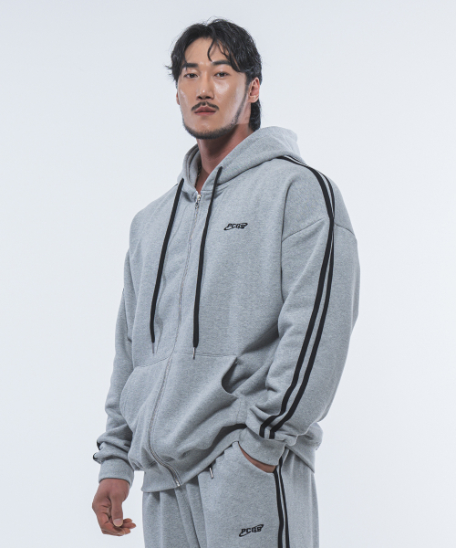 PHYSICAL GARMENTS（フィジカルガーメンツ）の「P2458 ヘビラインフードジップアップ [2 COLOR]（パーカー・メンズ・グレー/ブラック・XX-LARGE/X-LARGE/LARGE/MEDIUM）」の5枚目の写真