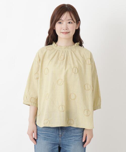 one'sterrace(ワンズテラス)の「サークルドット刺繍 6分袖ブラウス(シャツ/ブラウス・レディース・ブラック系8/アイボリー系8/イエロー系8・02)」の15枚目の写真