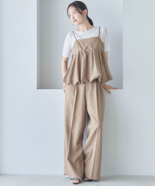 archives(アルシーヴ)の「【ONかわ】ラウンドビスチェ×スラックスSET(パンツドレス・レディース・ベージュ/ブラック/ブラウン・MEDIUM)」の3枚目の写真