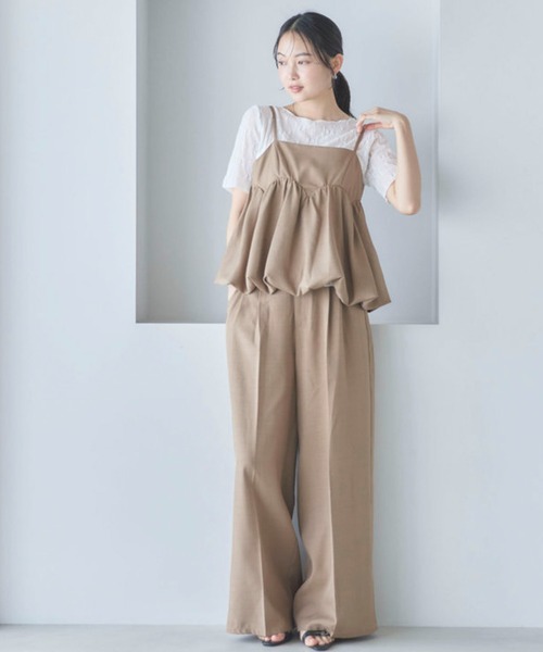 archives(アルシーヴ)の「【ONかわ】ラウンドビスチェ×スラックスSET(パンツドレス・レディース・ベージュ/ブラック/ブラウン・MEDIUM)」の4枚目の写真