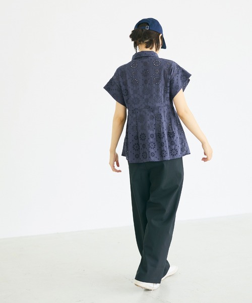 coca（coca）（コカ）の「コットンレースタックトップス（シャツ/ブラウス・レディース・ネイビー/ホワイト・L/M/S）」の11枚目の写真