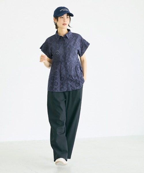 coca（coca）（コカ）の「コットンレースタックトップス（シャツ/ブラウス・レディース・ネイビー/ホワイト・L/M/S）」の13枚目の写真