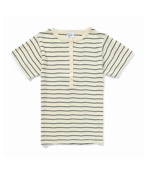 MILLER(ミラー)の「R.P.miller/ミラー PANELRIB H/N TEE パネルリブヘンリーネック半袖 2026年 夏 夏服(Tシャツ/カットソー・レディース・ホワイト/ホワイト系/ブラック/ブラック系/グレー/チャコールグレー/オレンジ・FREE)」の9枚目の写真