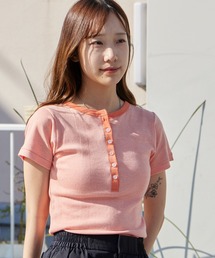 MILLER（ミラー）の「R.P.miller/ミラー PANELRIB H/N TEE パネルリブヘンリーネック半袖 2026年春夏 レディース春服 夏服（Tシャツ/カットソー）」