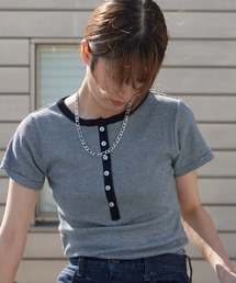 MILLER（ミラー）の「R.P.miller/ミラー PANELRIB H/N TEE パネルリブヘンリーネック半袖 2026年春夏 レディース春服 夏服（Tシャツ/カットソー）」