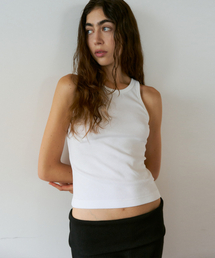 Slim Rib Cotton Sleeveless (White)
