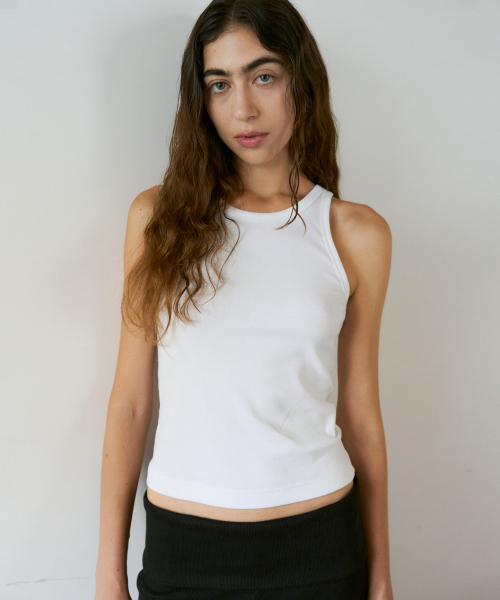 38COMEONCOMMON(38カモンコモン)の「Slim Rib Cotton Sleeveless (White)(Tシャツ/カットソー・レディース・その他・FREE)」の2枚目の写真