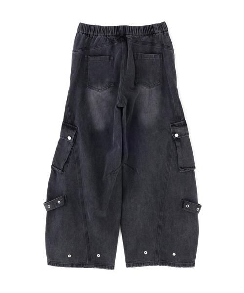 SIS(エスアイエス)の「SIS/エスアイエス/Side Pocket Damage Denim Pants(デニムパンツ・レディース・ブラック・F)」の2枚目の写真