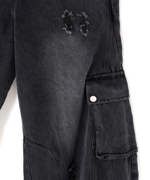 SIS(エスアイエス)の「SIS/エスアイエス/Side Pocket Damage Denim Pants(デニムパンツ・レディース・ブラック・F)」の5枚目の写真